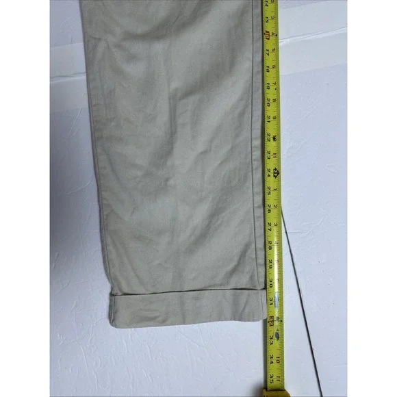 Polo Ralph Lauren Mens Pants Beige 34x32 Pant Pleated Cuffed Cotton - Picture 6 of 6